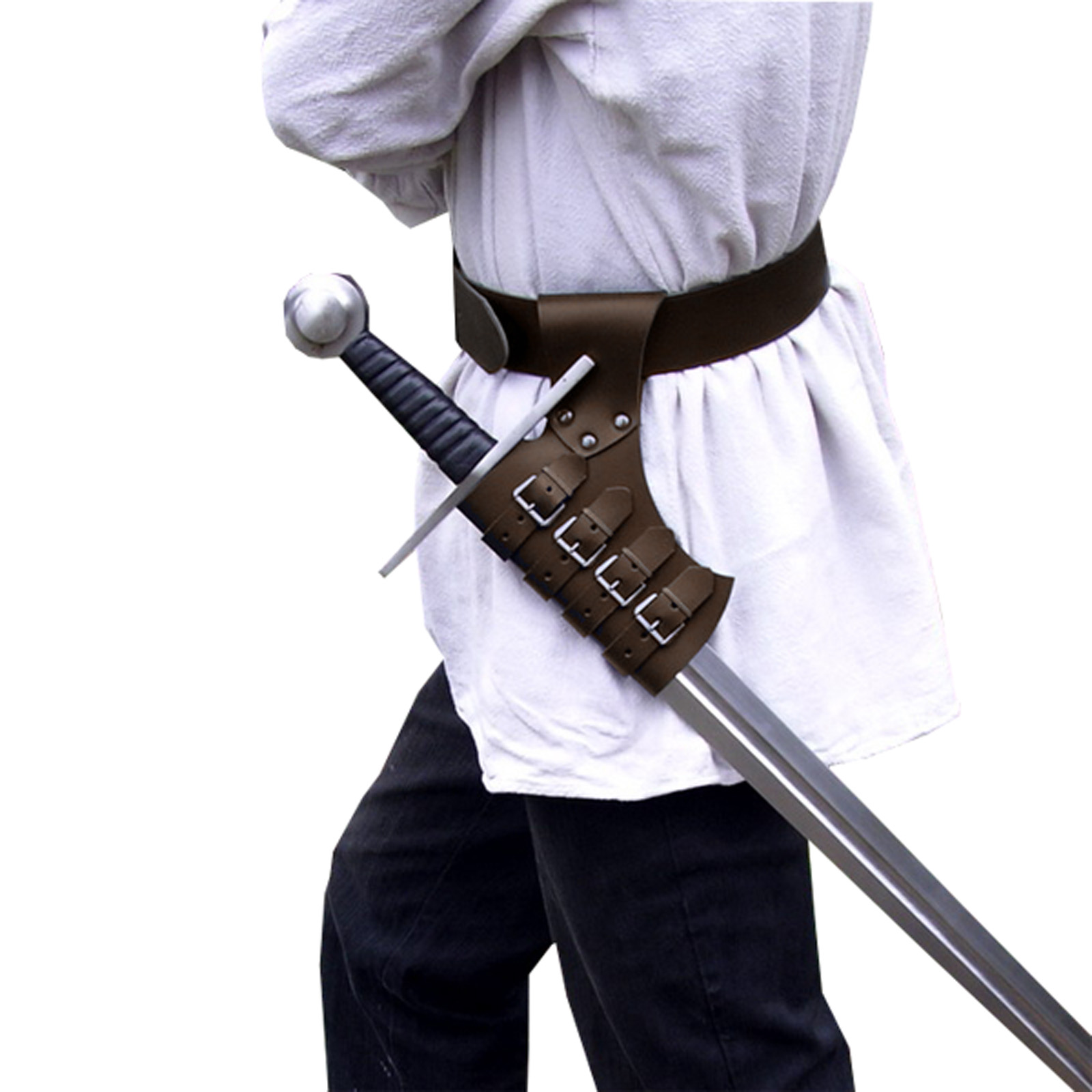 Sword holder with buckles - brown